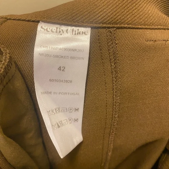 SEE BY CHLOÉ Wool Blend Trousers In Smoked Brown - Picture 9 of 11